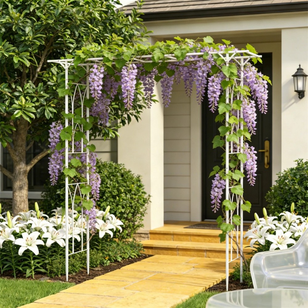 Pergola Garden Patio Archway Plants Trellis Arch Wedding Metal Backdrop Stand