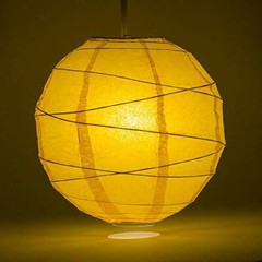 Quasimoon 8″ Yellow Irregular Ribbed Paper Lantern (10 PACK) by PaperLanternS…