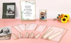 Svr Gold Acrylic Sign Holder, Wedding Table Fres Vertical,