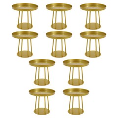 10Pcs 25/15cm Tall Gold Metal Flower Stand Circular for Table Centerpieces Decor