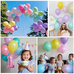 Pastel Balloons Latex Pastel Birthday Decorations 12 inch Macarons-multicolor