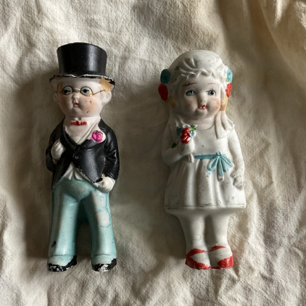 Ceramic Multicolor Bride & Groom Wedding Figurines Set of 2, Wedding Theme