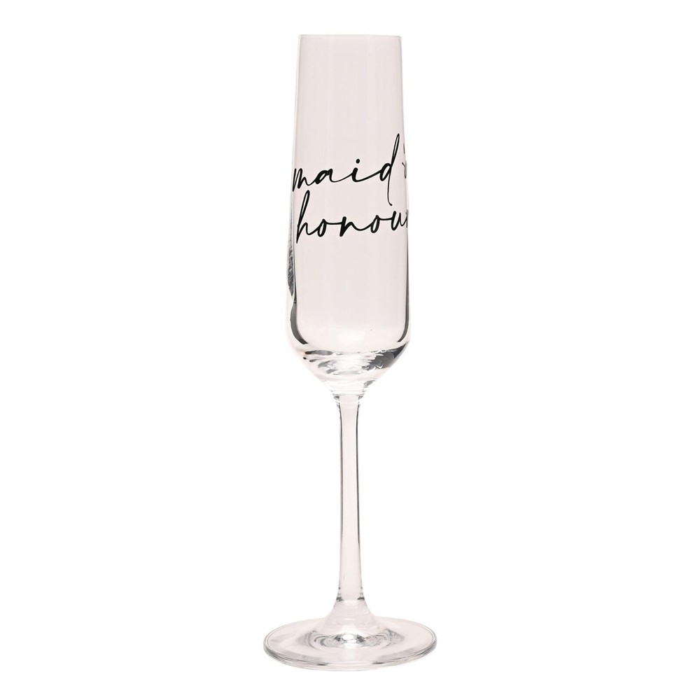 Maid of Honour Champagne Flute Glass Wedding Thank you Gift by Amore Boxed