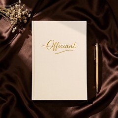 Wedding Officiant Book, Hardcover Notebook Journal, Minimalist Canvas Beige