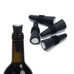 OHMAXHO Wine Stoppers (Set of 5), Silicone Bottle stopper 5 pack Black
