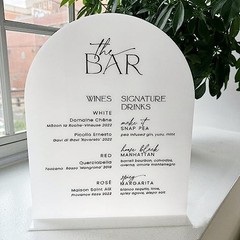 8×10 Inch Arch Acrylic Sign with Stand | 5 Pack Blank 8×10 Inch (5pcs) White