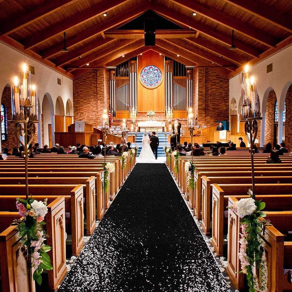 Shinybeauty Aisle Runner Outdoor Wedding Aisle Runner For Wedding Sequin Aisle