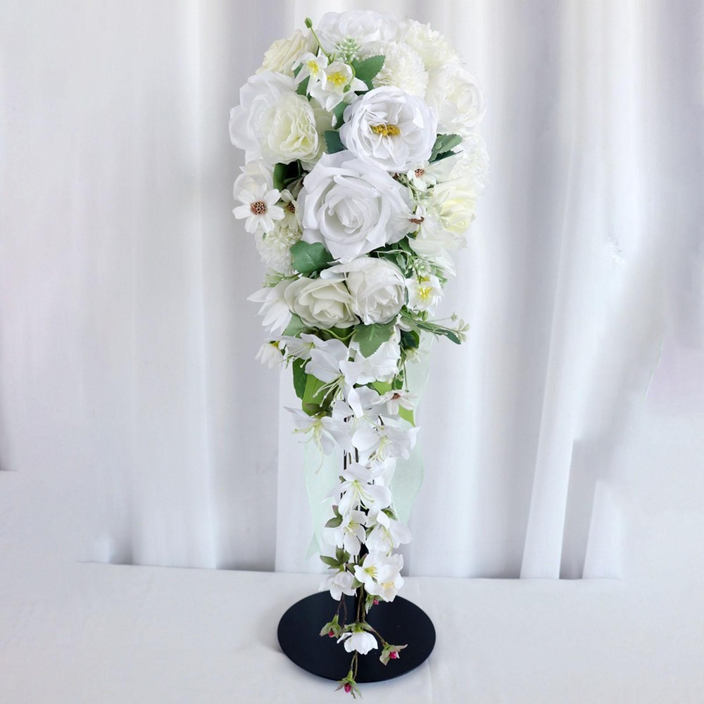 Wedding Bouquet for Bride Cascading Bridal Bouquet 27 inch Waterfall Shape