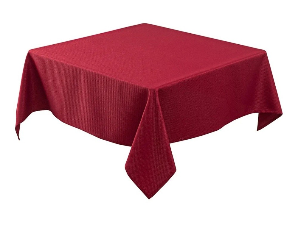 Textured Fabric Square Tablecloth 90″ x 90″ Polyester Easy Care Machine Wash