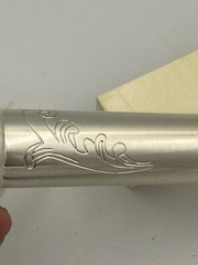Vintage Silver Pewter Engraved Marriage Certificate Scroll Holder Tube In Box
