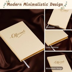 Wedding Officiant Book, Hardcover Notebook Journal, Minimalist Canvas Beige
