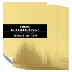 Gold Cardstock Paper 50 Sheets, 8.5×11 Inch Premium 92lb/250GSM Glossy Metall…