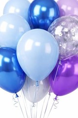 Balloon Bouquet Kit, 50 Pack Assorted Latex Metallic Blue Lavender White