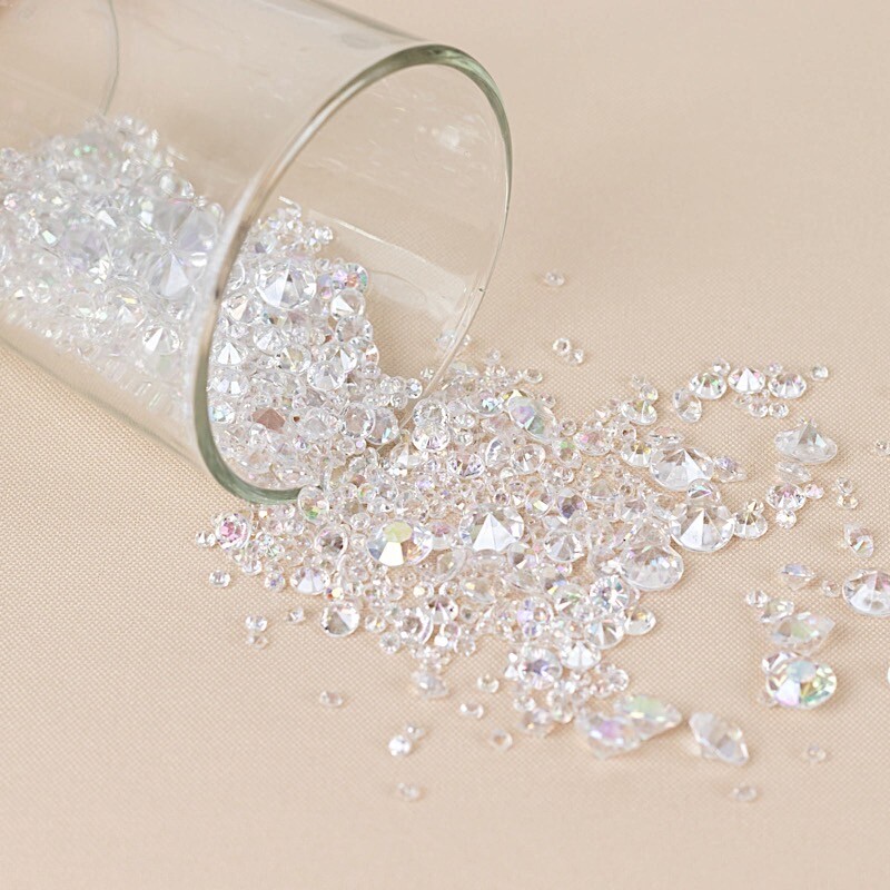 4000 Iridescent Faux Diamond Acrylic Beads VASE FILLERSs DIY Crafts Party Events