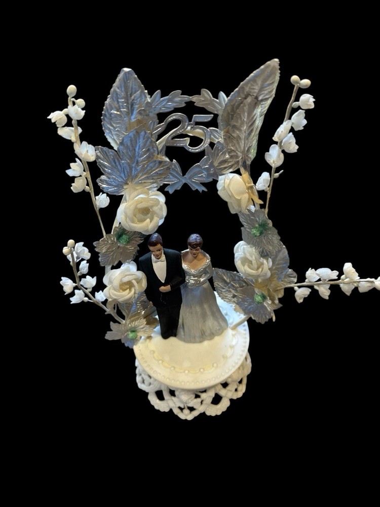 Vintage Mid Century 1960s Wedding Cake Topper Plastic 7″ Coast Novelty HTF