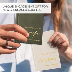 Elegant Velvet Wedding Vow Books With Gold Foil Lettering His and Hers Vow Books
