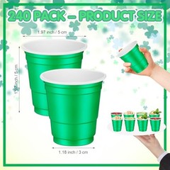 Pack 2 oz Plastic Shot Glasses st. patrick’s day Shot Glasses Shot 240 Green