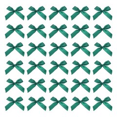100Pcs Mini Ribbon Bow 1.8 inch Mini Fabric Satin Ribbon Deep Dark Green