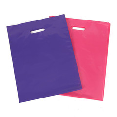 100 Bolsas De Plastico Para Articulos De 12X15 En Rosa Brillante Y Morado Con…