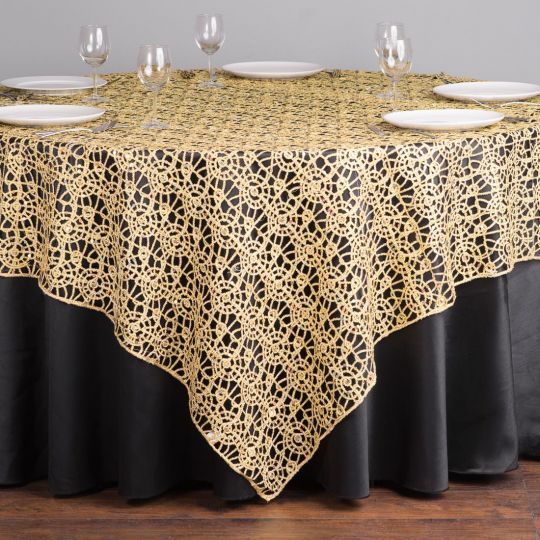 54″ X 54″ CHEMICAL LACE TABLE OVERLAY SQUARE TABLECLOTH SEQUIN COVER EVENT USA