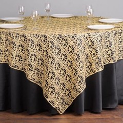 54″ X 54″ CHEMICAL LACE TABLE OVERLAY SQUARE TABLECLOTH SEQUIN COVER EVENT USA