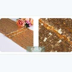 Gold Glitter Sequin Tablecloth Wedding Engagement Reception Party Decoration
