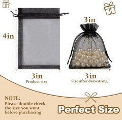 Organza Bags, Small Mesh Gift Bags Drawstring for Jewelry