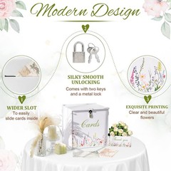 White Wedding Card Box With Lock PVC Gift Money Reception Decor Anniversary