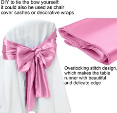 4pc 12″x 108» Pink Satin Table Runner Bright Silk Smooth Wedding Party Banquet