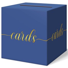 Navy Blue Graduation Card Box, Gold Foil Gift Card Box for Graduation, Party,…