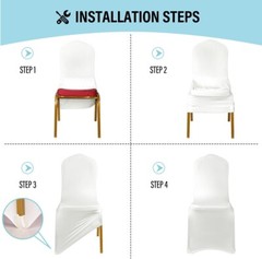 White Spandex Chair Cover Stretch Fit Wedding Reception Party Banquet Decoration