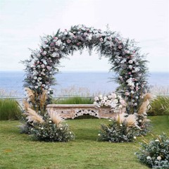 Rust-proof Round Wedding Arch Metal Hoops Backdrop Stand Gorgeous Garden Arbor