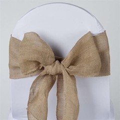 50 Pcs Natural Burlap Chair Bow Sash – Event Decoration Chair Ties – 6″x108″