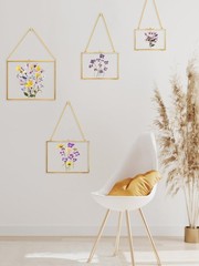 REDHUGO Hanging Pressed Flower Frame Handmade, Double Glass Picture Frame Flo…