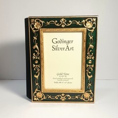 Godinger Silver Art Baroque Gold Tone Red Brown Epoxy 4×6 Photo Album 100 Photos