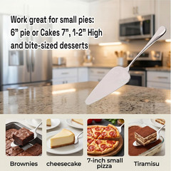 2 Pack Small Cake Pie Server for Wedding, Birthday, Party, Silver | SUS304 Stain