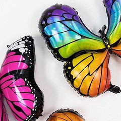 6 ASSORTED Butterfly Mylar Foil Balloons Party Events Decorations