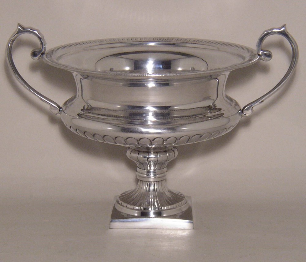 Compote Bowl Vase Aluminm Revere Handles Pedestal 12″D 9.5″H FREE SHIPPING