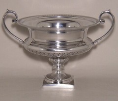 Compote Bowl Vase Aluminm Revere Handles Pedestal 12″D 9.5″H FREE SHIPPING