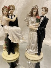 Two Wedding Cake Toppers K’s Collection Resin Brides And Grooms, Limited