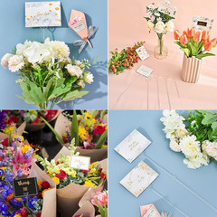 Plastic Floral Pick Card Holder, 100PCS Clear Heart Flower Card Holder Clips Sti