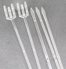 100Pcs Plastic Floral Picks Transparent Fork Shape Head Card Holders of Gift Car