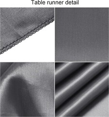 4pc 12″x 108» Gray Satin Table Runner Bright Silk Smooth Wedding Party Banquet