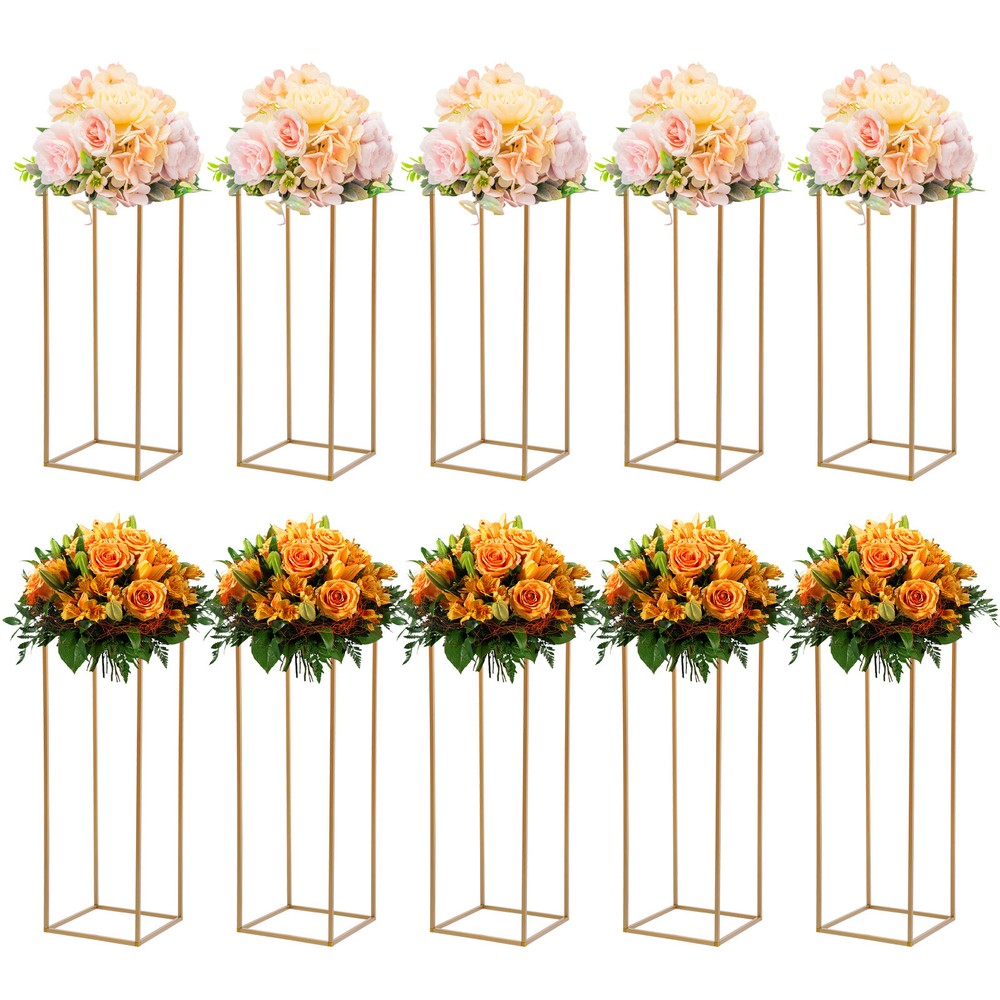 31.4» 10Pcs Tall Gold Metal Flower Stand for Wedding Table Centerpieces Decor