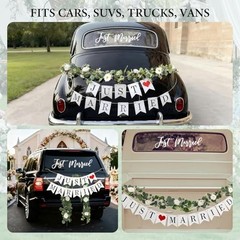 Just Married Car Decorations Kit for Wedding | Honeymoon Send Off Decor with