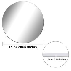 Pack Acrylic Round Mirrors Non Glass Round Mirror Plate Self 6 inches/15 cm 10