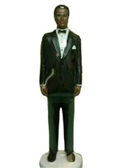 Wedding Cake Topper Classic African American Groom Black Suit Figure Decoration