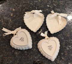 NEW LENOX «Wedding Promises» Platinum Heart Dish Party Favors Set of 4