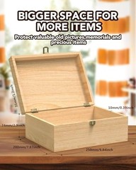 Wooden Memory Keepsake Box, Floral Heart Engraved 9.8″L x 7.8″W x 4.1″H Yellow