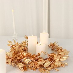 6 ft Metallic GOLD Artificial Magnolia Foliage Hanging LEAVES GARLAND Events
